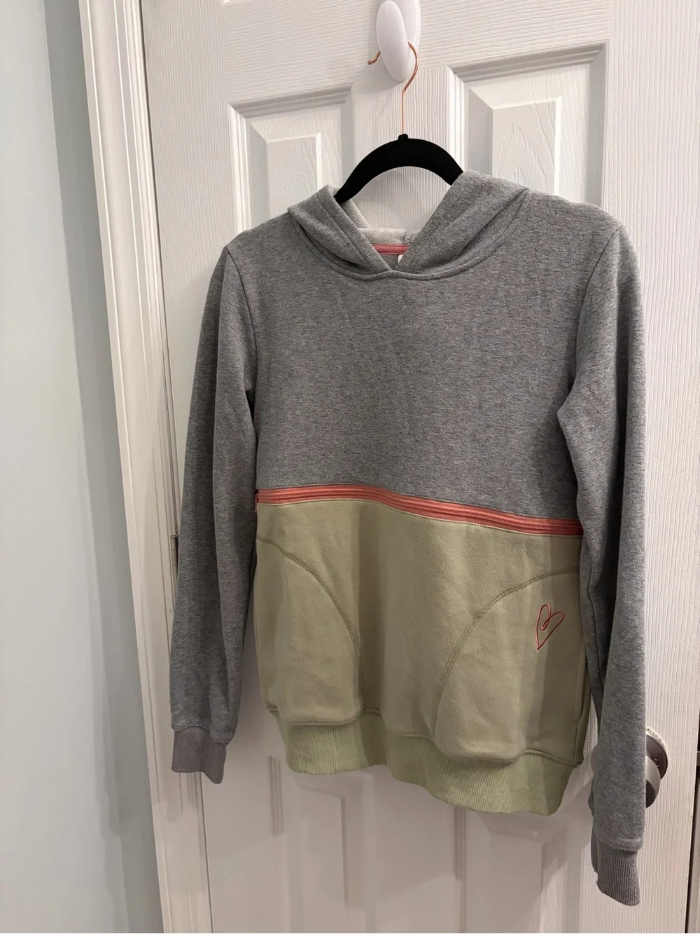 Latched Mama Pullover Hoodie - Olive Green & Gray XXS - Picture 4 of 9